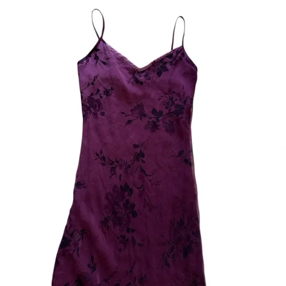 Charlotte Russe Floral Maxi Dress Burgundy Size 3 - Picture 3 of 16